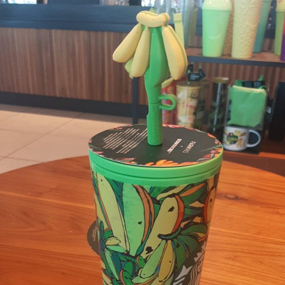 Starbucks x FARM Rio 24oz Tumbler w Banana Straw Topper – Limited Edition 2025